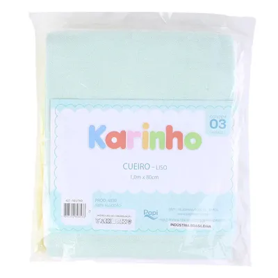 Kit Cueiro Flanelado Papi Karinho Liso - 03 Unidades