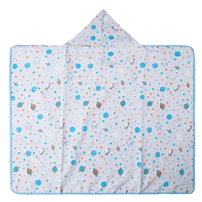 Toalha Forrada Papizinha Karinho Capuz Estampa Planetas Toalha Forrada Papizinha Karinho Capuz Estampa Planetas