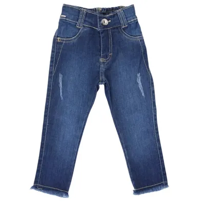 Calça Jeans Bebê Mackvanny Com Franja