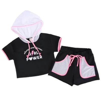 Conjunto Infantil Color Girl Blusa Estampa Power + Shorts Conjunto Infantil Color Girl Blusa Estampa Power + Shorts