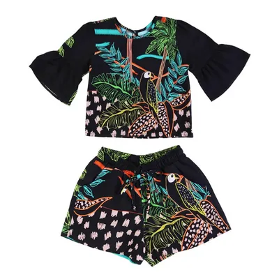 Conjunto Infantil Kookabu Blusa Estampa Coqueiro + Shorts