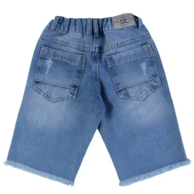 Bermuda Jeans Infantil Gijo Kids Detalhe Rasgado Bermuda Jeans Infantil Gijo Kids Detalhe Rasgado