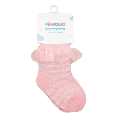 Meia Festa Fashion Bebê Pimpolho Detalhe Babado