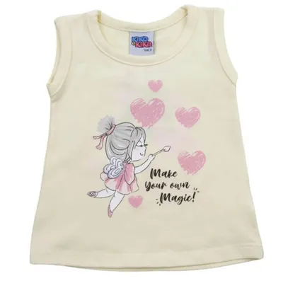 Conjunto Bebê Kiko E Kika Blusa Estampa Magic + Saia Com Laço