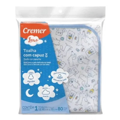 Toalha Bebê Cremer Com Capuz Luxo Estampada Toalha Bebê Cremer Com Capuz Luxo Estampada