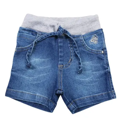 Bermuda Jeans Bebê Din Don Cós Ribana Com Cadarço Bermuda Jeans Bebê Din Don Cós Ribana Com Cadarço