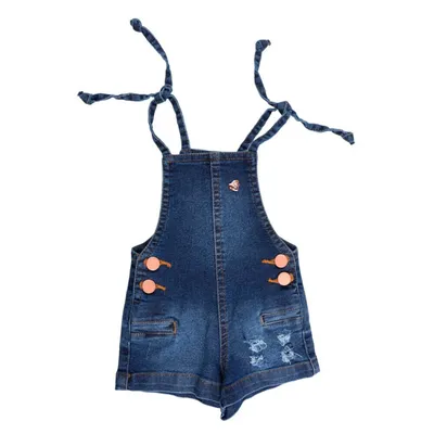 Jardineira Jeans Bebê Din Don Detalhe Amarração Jardineira Jeans Bebê Din Don Detalhe Amarração