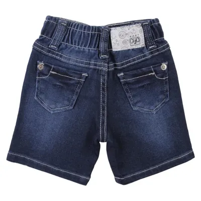Bermuda Jeans Baby Gijo Detalhe Elástico E Moletom Bermuda Jeans Baby Gijo Detalhe Elástico E Moletom