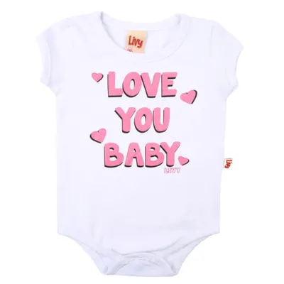 Conjunto Bebê Livy Body Estampa Love You + Shorts Estampado Conjunto Bebê Livy Body Estampa Love You + Shorts Estampado