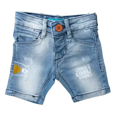Bermuda Jeans Bebê Oznes Lavagem Used Urso Little Cool Bermuda Jeans Bebê Oznes Lavagem Used Urso Little Cool