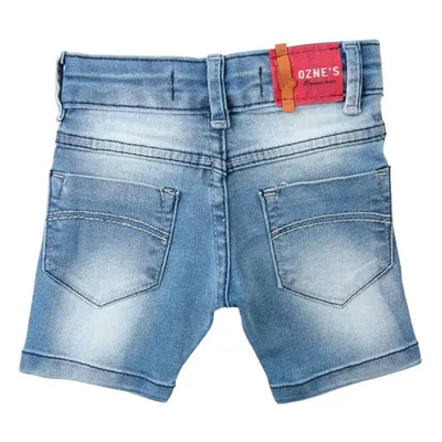 Bermuda Jeans Bebê Oznes Lavagem Used Urso Little Cool Bermuda Jeans Bebê Oznes Lavagem Used Urso Little Cool