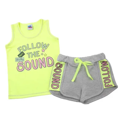 Conjunto Infantil Kiko E Kika Regata Estampa Follow + Shorts