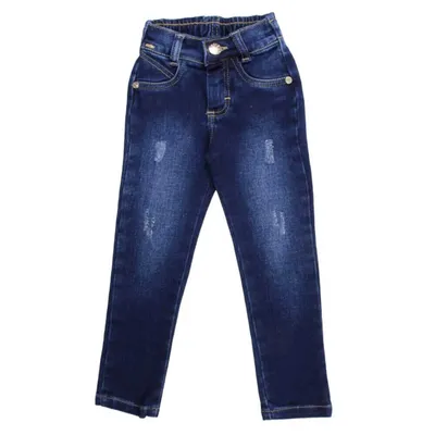 Calça Jeans Infantil Mackvanny Detalhe Puído
