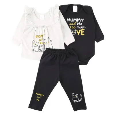 Conjunto Bebê Petutinha Estampa Mummy Cat - 03 Peças