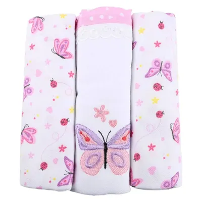 Kit Cueiro Baby Gijo Rolinho Bordado Borboleta - 03 Peças Kit Cueiro Baby Gijo Rolinho Bordado Borboleta - 03 Peças