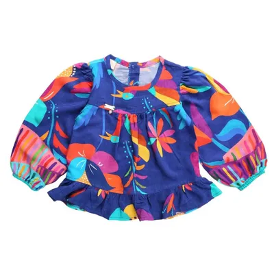 Conjunto Bebê Din Don Blusa Manga Longa Floral + Calça Conjunto Bebê Din Don Blusa Manga Longa Floral + Calça