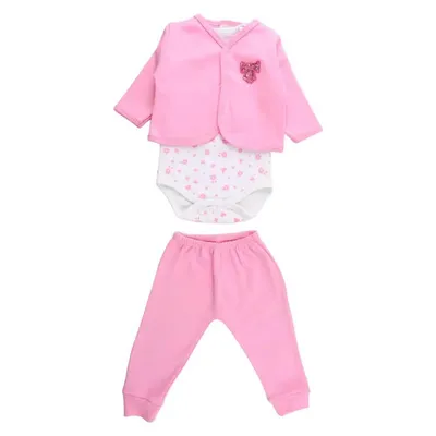 Conjunto Bebê Club Kids Bordado Florzinha - 03 Peças