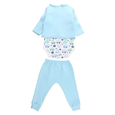 Conjunto Bebê Club Kids Bordado Carros - 03 Peças