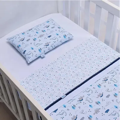 Jogo Lençol Para Berço Americano Bublim Dinossauro - 03 Peças Jogo Lençol Para Berço Americano Bublim Dinossauro - 03 Peças