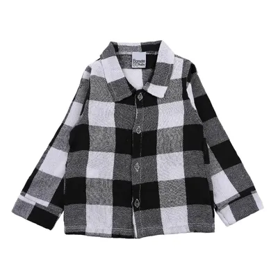 Camisa Manga Longa Bebê Bonettinhos Estampa Xadrez