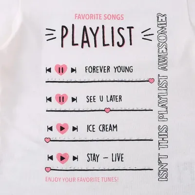 Blusa Infantil Color Mini Estampa Playlist Com Babados