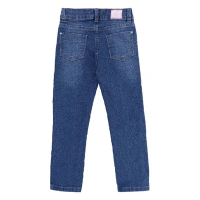 Calça Jeans Infantil Garota Lua Skinny Com Puídos