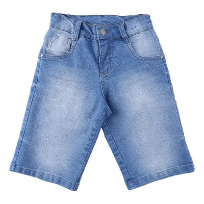 Bermuda Jeans Infantil Gijo Lavagem Used Com Bolso Bermuda Jeans Infantil Gijo Lavagem Used Com Bolso
