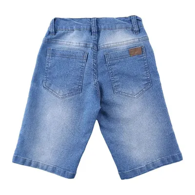 Bermuda Jeans Infantil Gijo Lavagem Used Com Bolso Bermuda Jeans Infantil Gijo Lavagem Used Com Bolso
