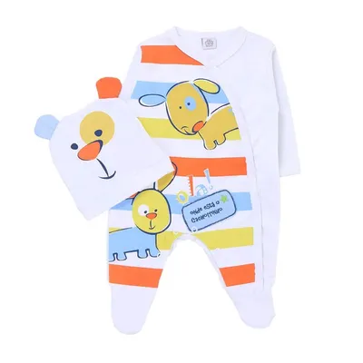 Macacão Longo Baby Gijo Estampa Dogs