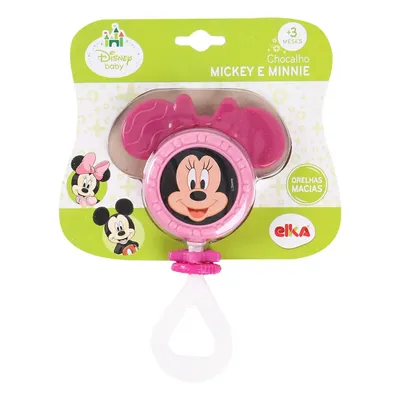 Chocalho Mordedor Elka Disney Baby Minnie Menina Chocalho Mordedor Elka Disney Baby Minnie Menina