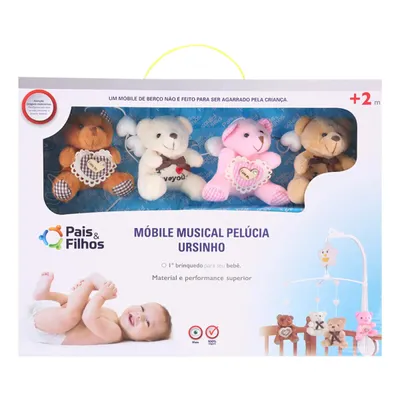 Móbile Musical Pais E Filho Pelúcia Ursinho Menina Sortido Móbile Musical Pais E Filho Pelúcia Ursinho Menina Sortido