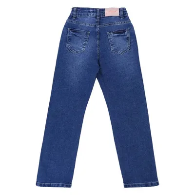 Calça Jeans Wide Leg Infantil Tom Ery Used Com Puídos