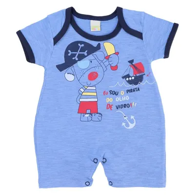 Macacão Curto Smoby Baby Estampa Cachorro Pirata