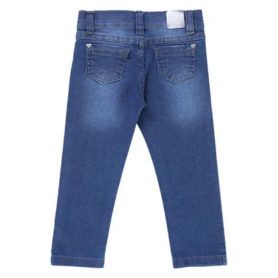 Calça Jeans Infantil Color Mini Detalhe Used E Puído