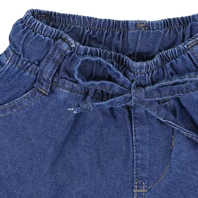 Short Jeans Infantil Color Mini Cós Elástico Short Jeans Infantil Color Mini Cós Elástico