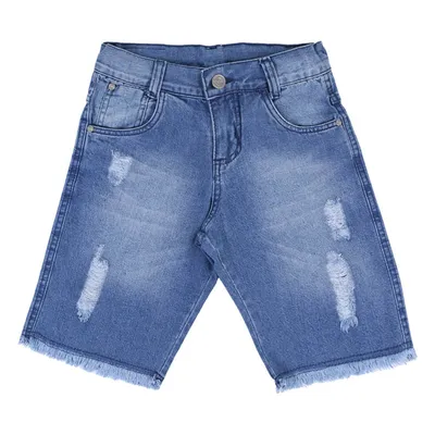 Bermuda Jeans Juvenil Okyside Puídos E Barra Desfiada Bermuda Jeans Juvenil Okyside Puídos E Barra Desfiada