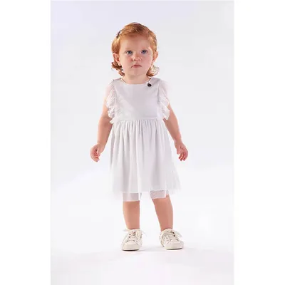 Vestido Bebê Kiki Em Tule Com Forro Malha Cintilante Vestido Bebê Kiki Em Tule Com Forro Malha Cintilante