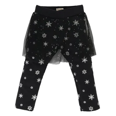 Calça Legging Din Don Detalhe De Saia Com Floquinhos