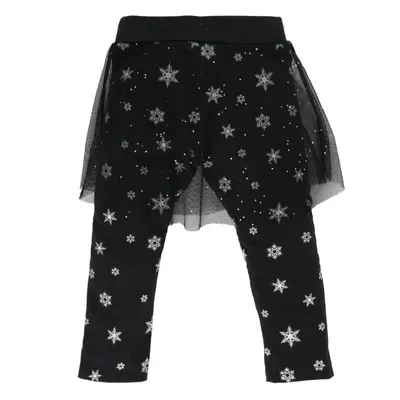 Calça Legging Din Don Detalhe De Saia Com Floquinhos