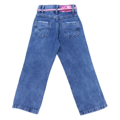 Calça Jeans Infantil Frommer Wide Leg Detalhe Puídos Calça Jeans Infantil Frommer Wide Leg Detalhe Puídos