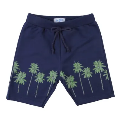 Bermuda Infantil Gijo Estampa Coqueiro Com Cadarço Bermuda Infantil Gijo Estampa Coqueiro Com Cadarço