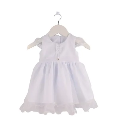 Vestido De Festa Bebê Din Don Aplique Pérolas Vestido De Festa Bebê Din Don Aplique Pérolas