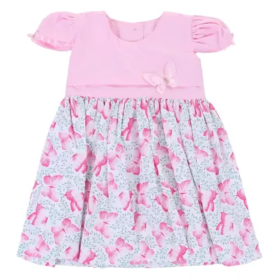 Vestido Bebê Planeta Rosa Estampa De Borboletas Vestido Bebê Planeta Rosa Estampa De Borboletas