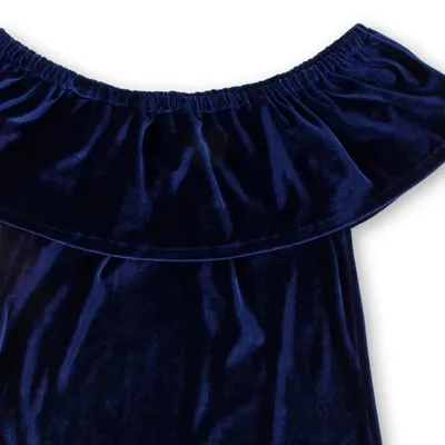 Vestido Juvenil Pami Veludo Ombro A Ombro Babado Ciganinha Vestido Juvenil Pami Veludo Ombro A Ombro Babado Ciganinha