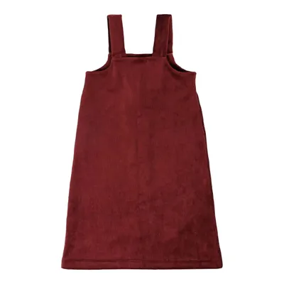 Vestido Salopete Rose Feijão Cotelê Com Botões