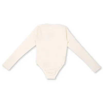 Body Juvenil Pami Viscolycra Manga Longa Com Detalhe Renda