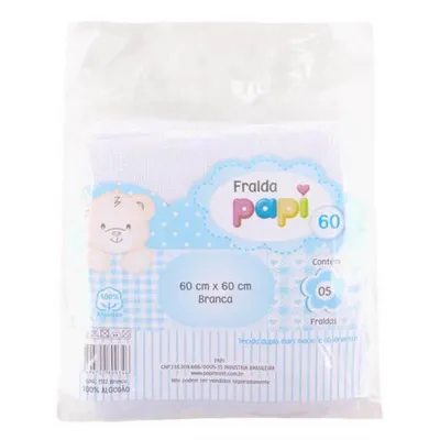 Fralda Papi Branca Pacote com 05 Unidades Fralda Papi Branca Pacote com 05 Unidades