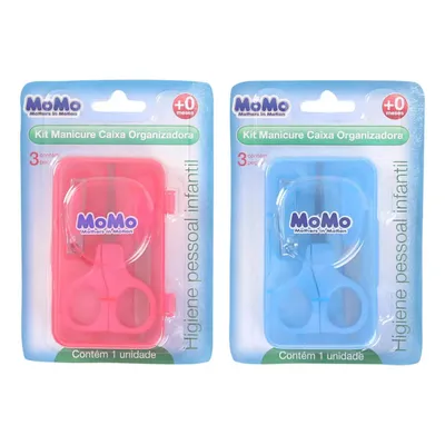 Kit Manicure Infantil Momo Com Caixa Organizadora Cores Sortidas