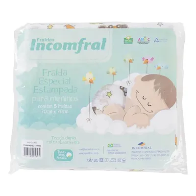 Kit Fralda 05 Peças Estampada Menino 16021