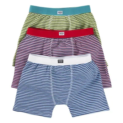 Kit Cueca Boxer Listrada Infantil Com 03 Peças Em Cor Sortida 14561